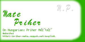 mate priher business card